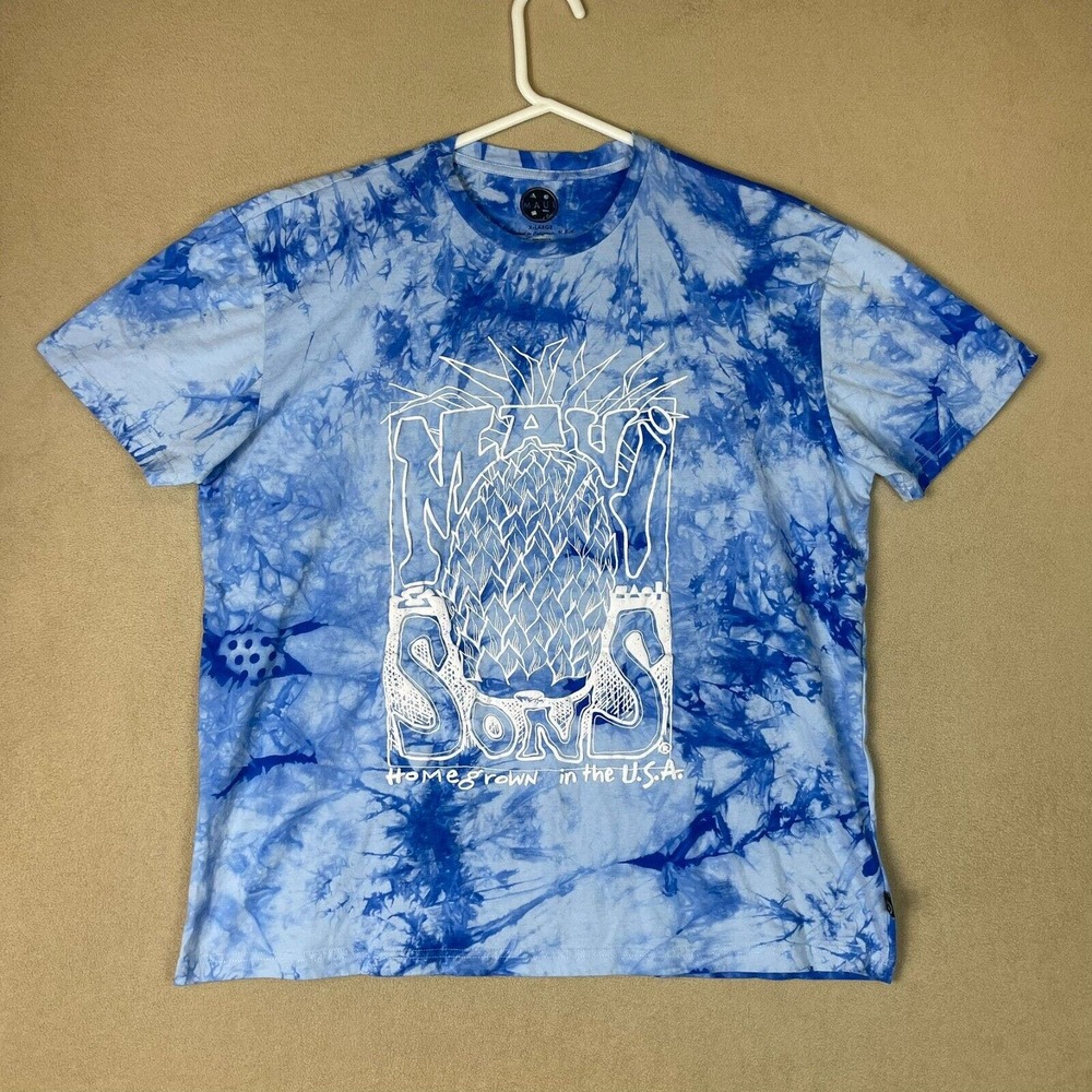 Maui‎ and Sons T-Shirt Adult Extra Large Blue Pineapple Short Sleeve Beach Mens